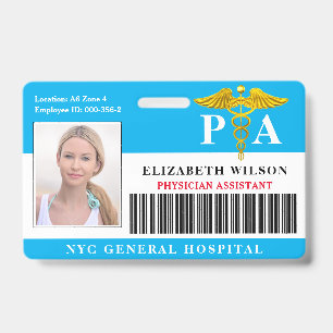 PHYSICIAN ASSISTANT   Hospital Employee Photo ID Badge