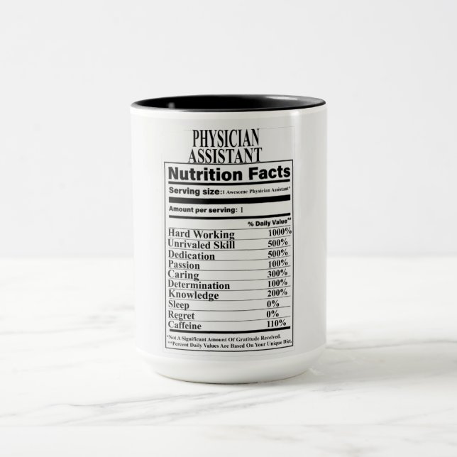 Physician Assistant Nutrition Facts Mug (Center)