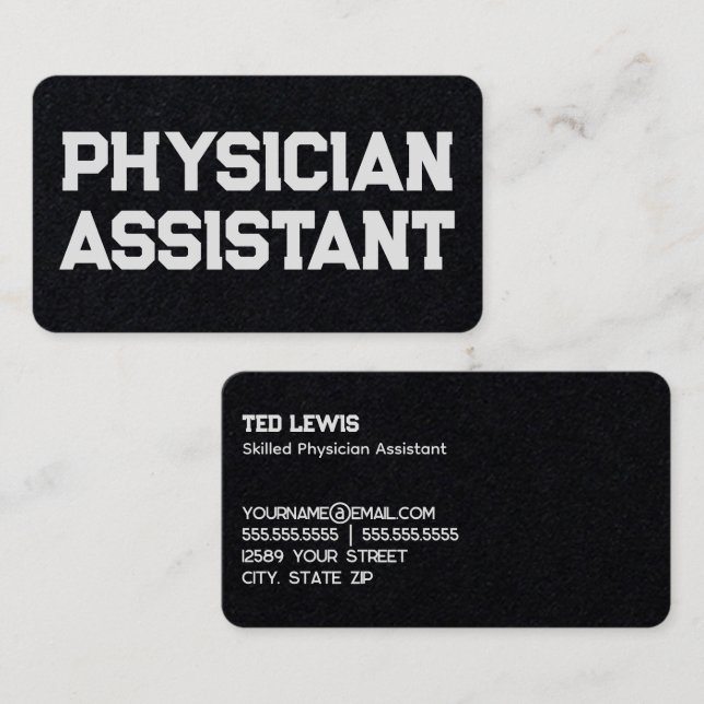 Physician Assistant PA-C Business Card (Front/Back)