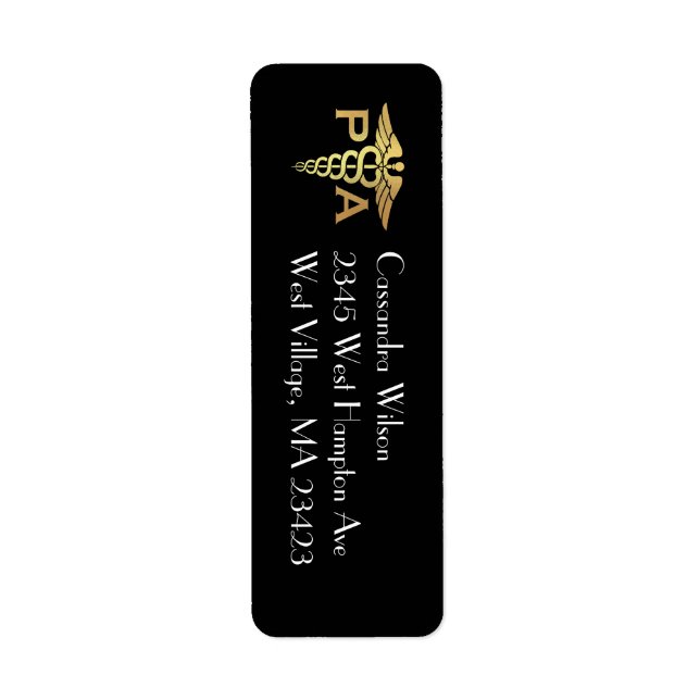 Physician Assistant PA Graduation Black Gold (Front)