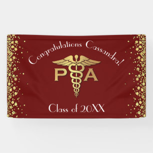Physician Assistant PA Graduation Maroon Gold Banner