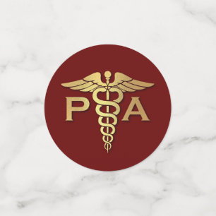 Physician Assistant PA Graduation Maroon Gold Confetti