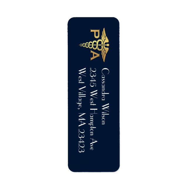 Physician Assistant PA Graduation Navy Blue Gold (Front)