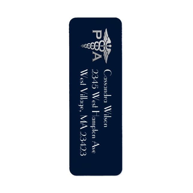 Physician Assistant PA Graduation Navy Blue Silver (Front)