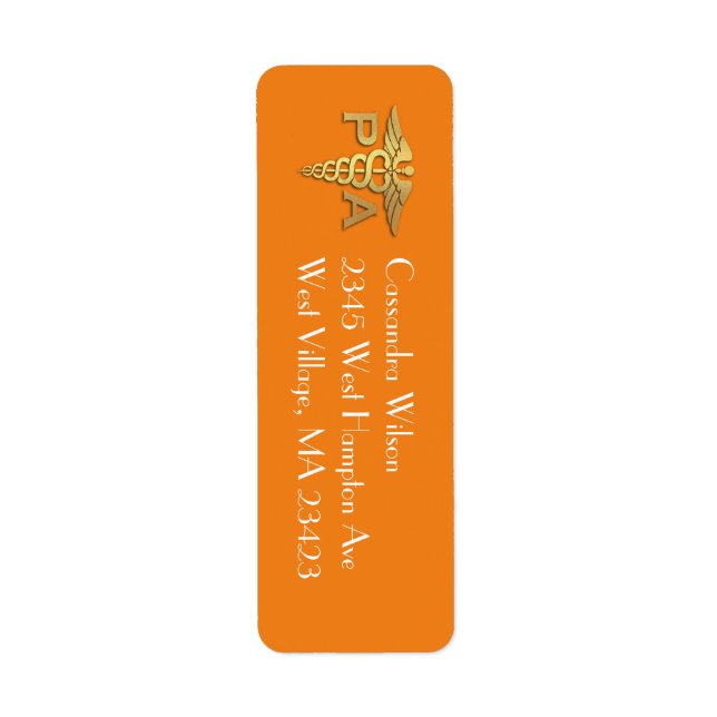 Physician Assistant PA Graduation Orange Gold (Front)