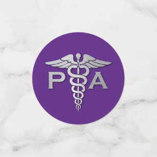 Physician Assistant PA Graduation Purple Silver Confetti