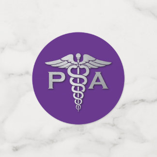 Physician Assistant PA Graduation Purple Silver Confetti
