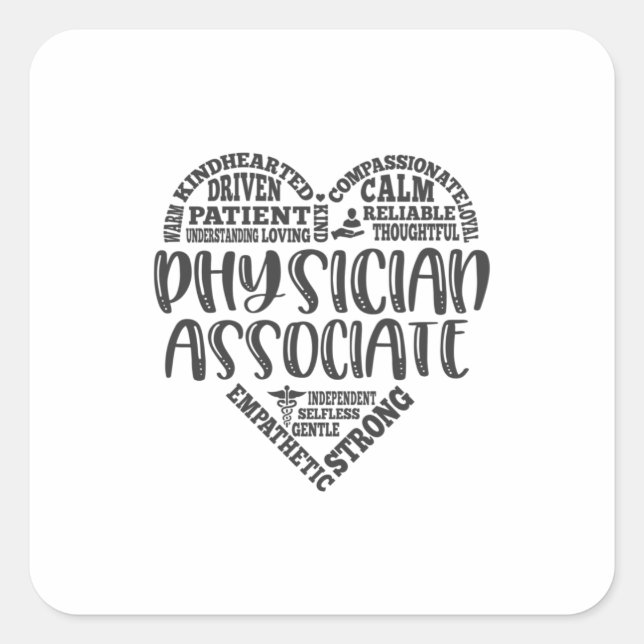 Physician associate, pa, subway art square sticker (Front)