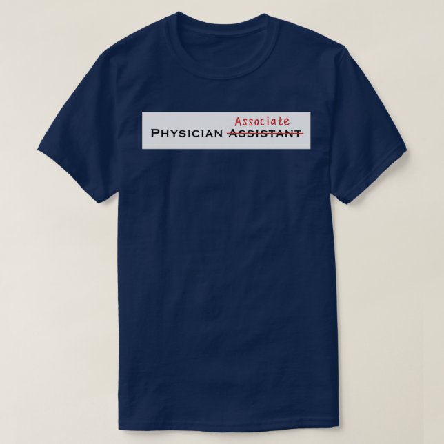 Physician Associate with red streak white backgrou T-Shirt (Design Front)