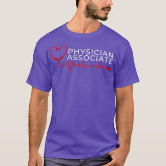 Physician Associate with stethoscope heart beat wh T-Shirt