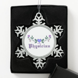 Physician CS Snowflake Pewter Christmas Ornament
