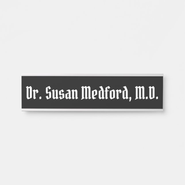 Physician Doctor Hanging Door Sign Name Plate (Front)