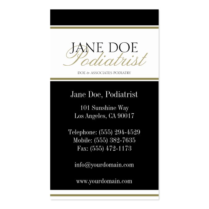 Physician Doctor MD Gold Script Business Card Templates