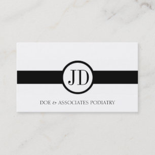 Physician Doctor MD Medical Ribbon Round Monogram Business Card