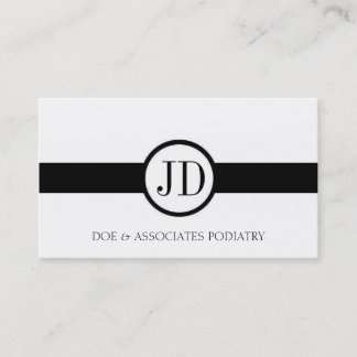 Physician Doctor MD Medical Ribbon Round Monogram Business Card
