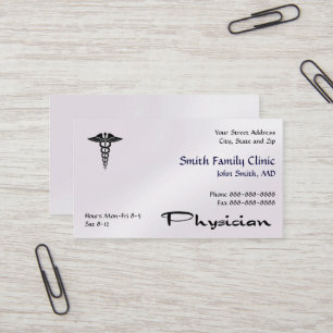Physician Doctor Medical Symbol Business Card