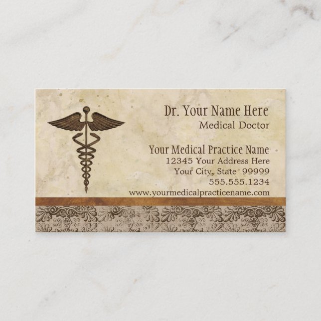 Physician Medical Doctor Practice Medicine Symbol Business Card (Front)