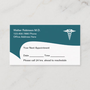 Physician Office Appointment Business Cards Modern