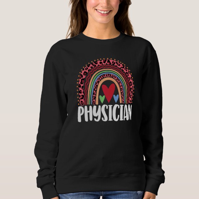Physician Rainbow  Men Leopard Rainbow Love Sweatshirt (Front)