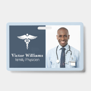 Physician Smiling Medical Health Logo ID Badge