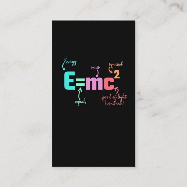 Physicist Energy Theory of Relativity Equation Business Card (Front)