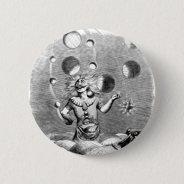 Physicist Juggling with the Planets 6 Cm Round Badge (Front)