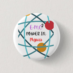 physics 3 cm round badge