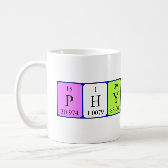 Physics and Chemistry periodic table mug