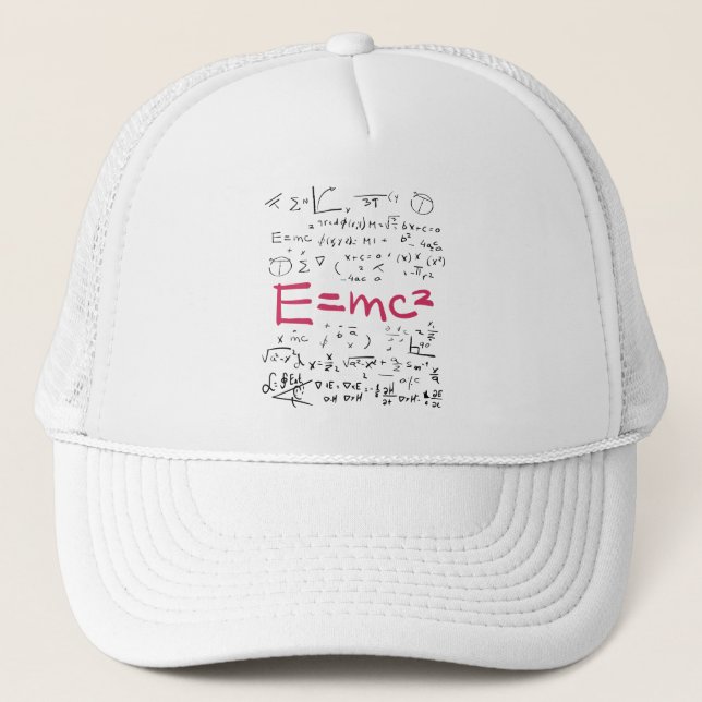 Physics and Math Formulas EMC2 Trucker Hat (Front)