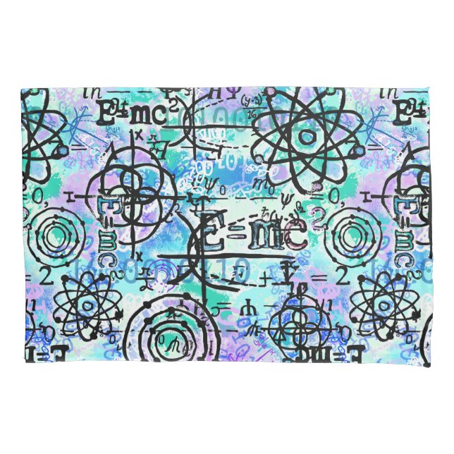 Physics and Math Symbols, Monogram Geek Pillowcase (Front)