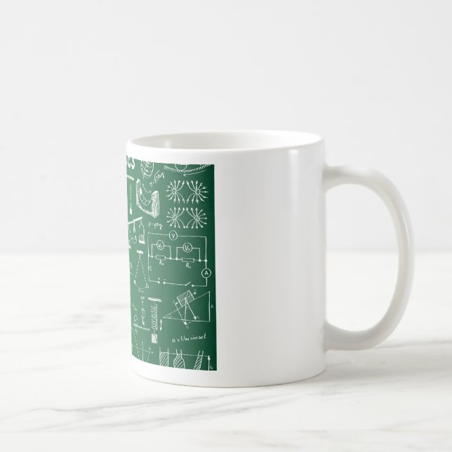 Physics Chalkboard Pattern Coffee Mug (Right)