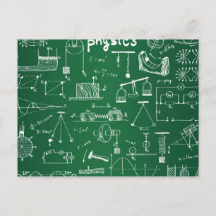 Physics Chalkboard Pattern Postcard