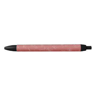 Physics diagram dusky pink black ink pen
