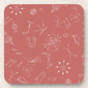 Physics diagram dusky pink  coaster