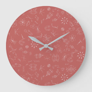 Physics diagram dusky pink  large clock
