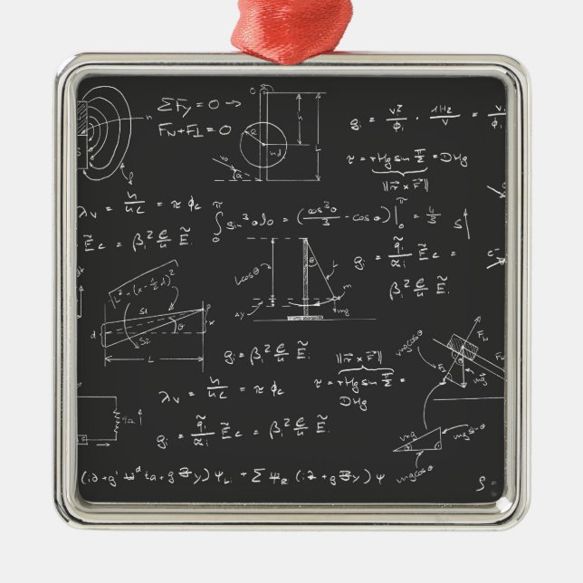 Physics diagrams and formulas metal tree decoration (Front)