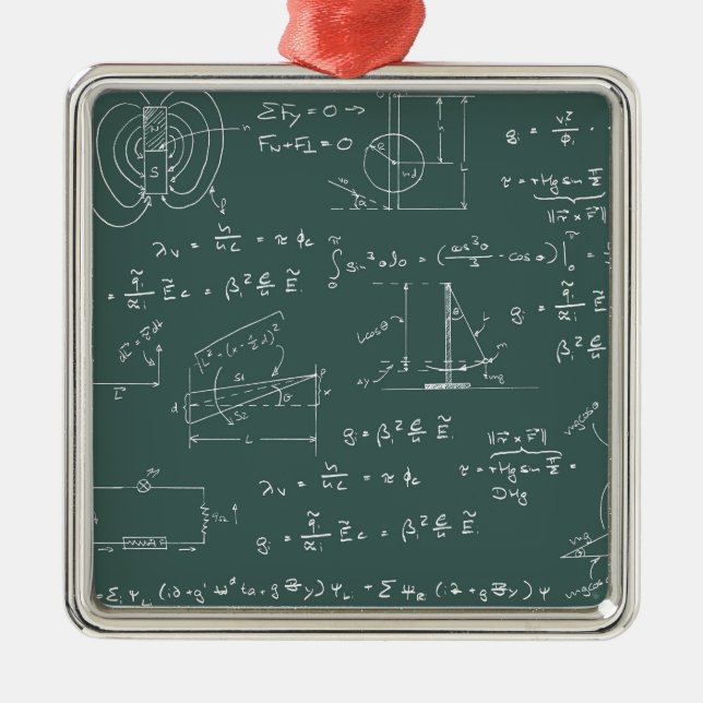 Physics diagrams and formulas metal tree decoration (Front)