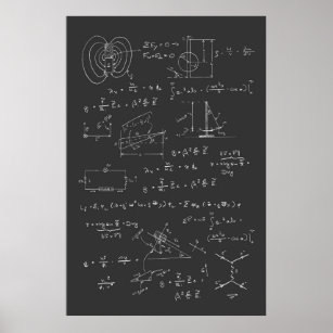 Physics diagrams and formulas poster