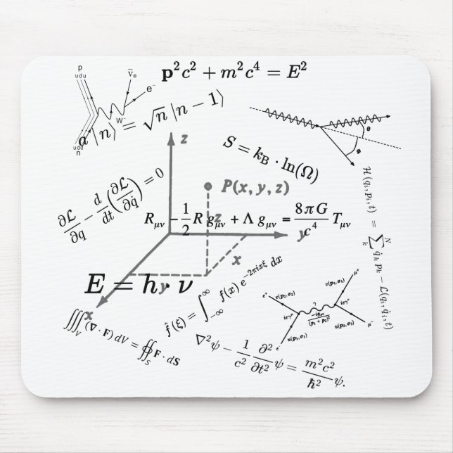 Physics equations and formulas mouse mat (Front)