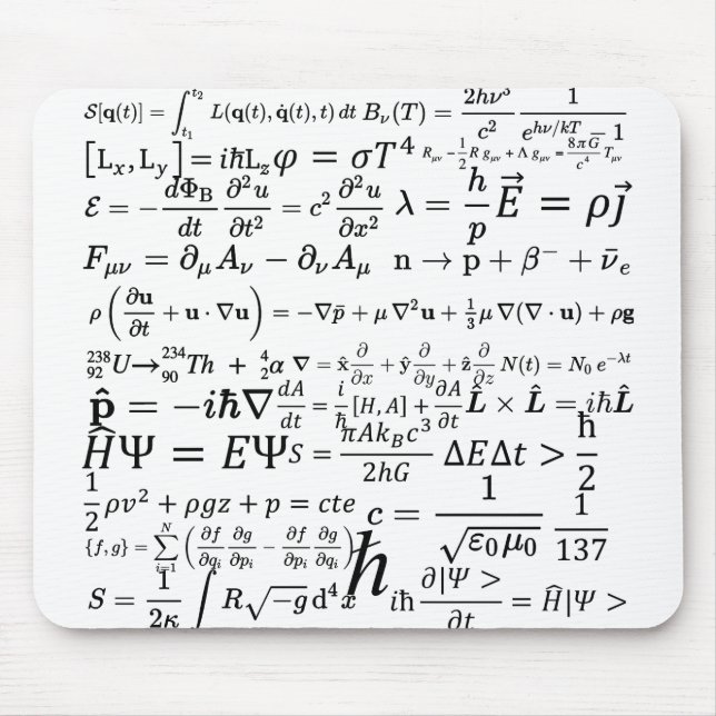 Physics equations and formulas mouse mat (Front)