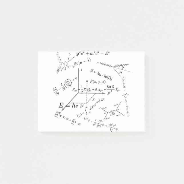 Physics equations and formulas post-it notes (Front)