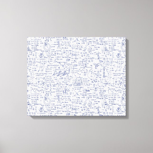 Physics Equations in Blue Pen // Canvas Print (Front)