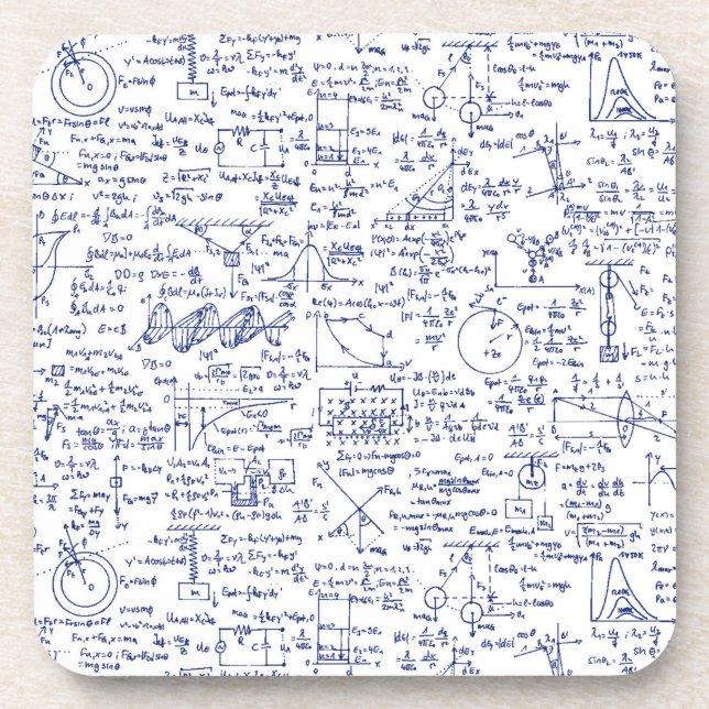 Physics Equations in Blue Pen // Coaster (Front)
