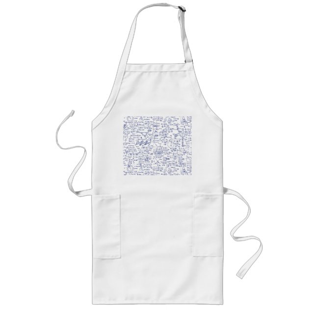 Physics Equations in Blue Pen // Long Apron (Front)