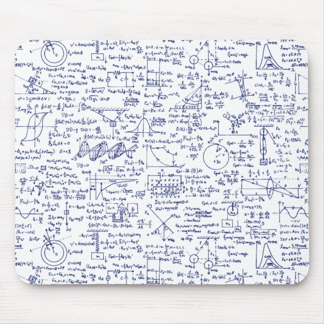 Physics Equations in Blue Pen // Mouse Mat (Front)