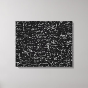 Physics Equations on Black // Canvas Print
