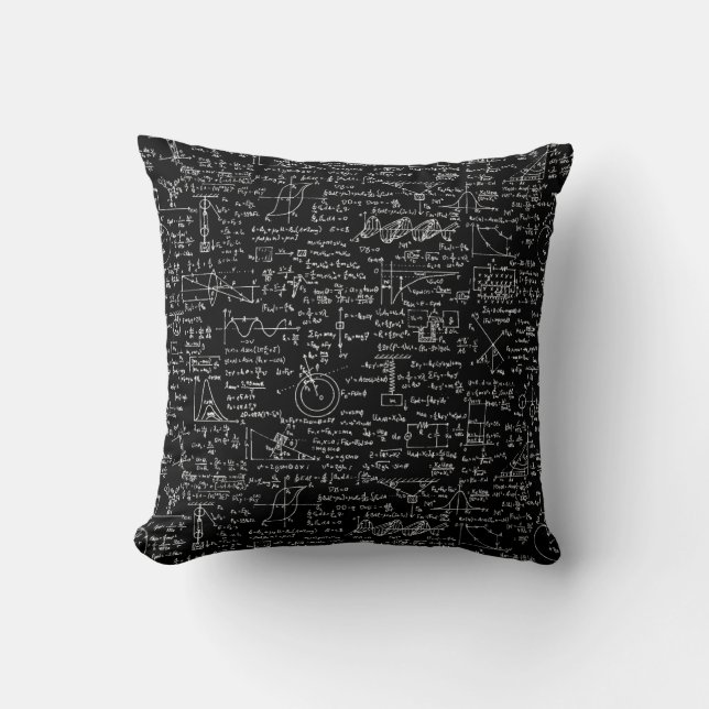 Physics Equations on Black // Cushion (Front)