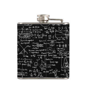 Physics Equations on Black // Hip Flask