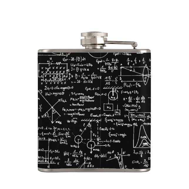 Physics Equations on Black // Hip Flask (Back)