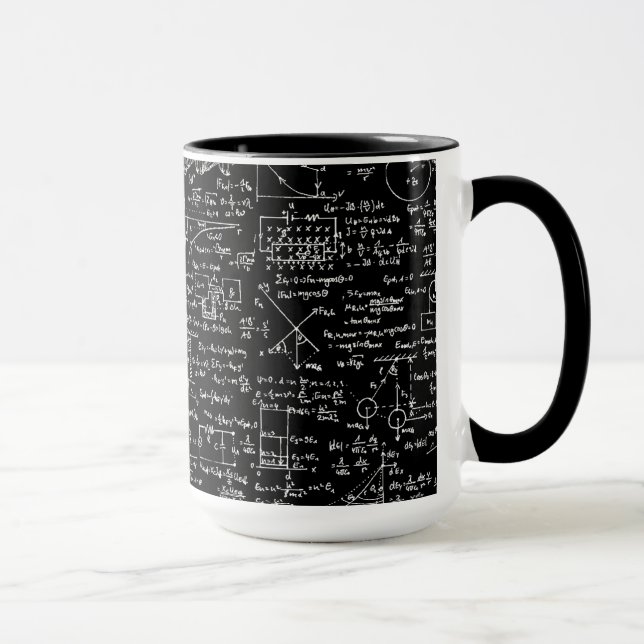 Physics Equations on Black // Mug (Right)